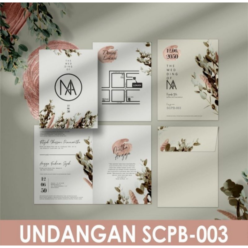 blangko kartu undangan pernikahan griya seri 3 SCPB 003