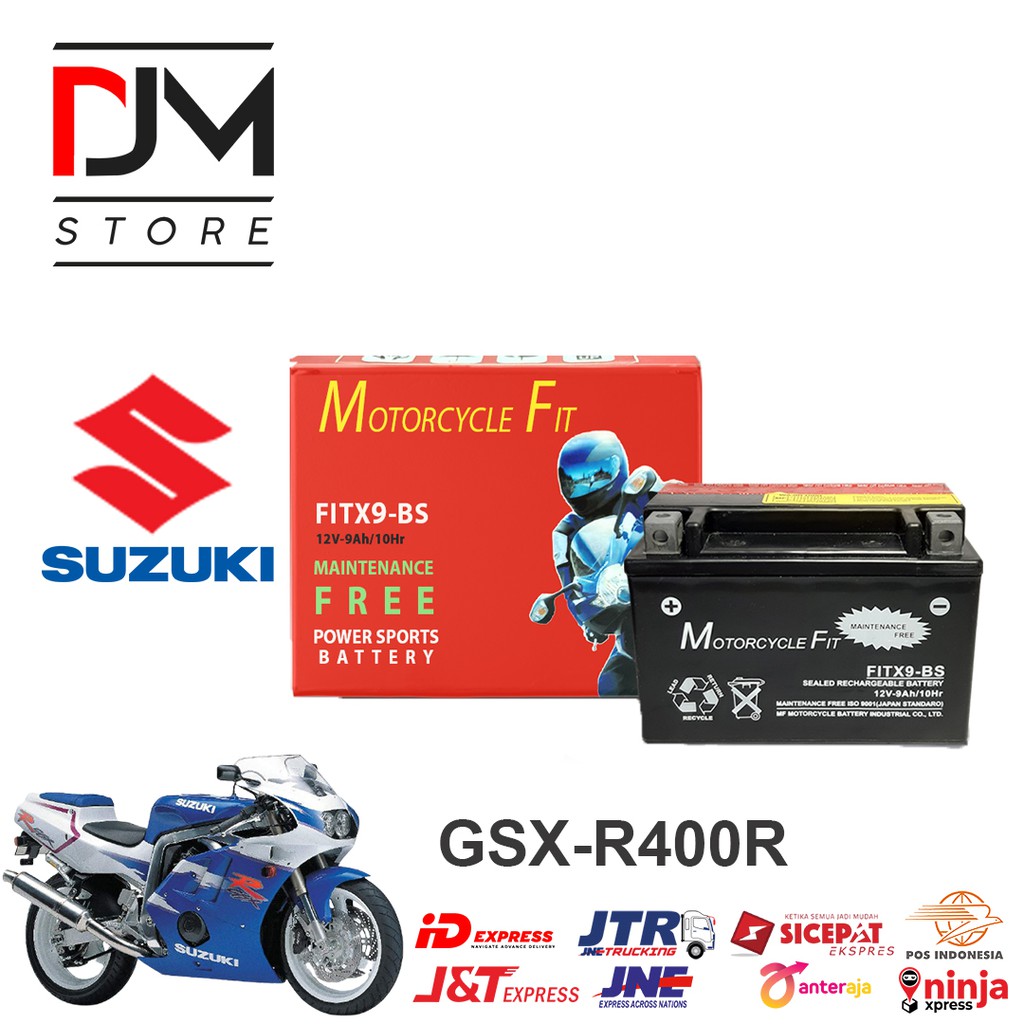 Aki Motor Suzuki GSX-R400R GSX-R600 GSF 400 Bandit Accu MF YTX9-BS Aki MF FITX9-BS