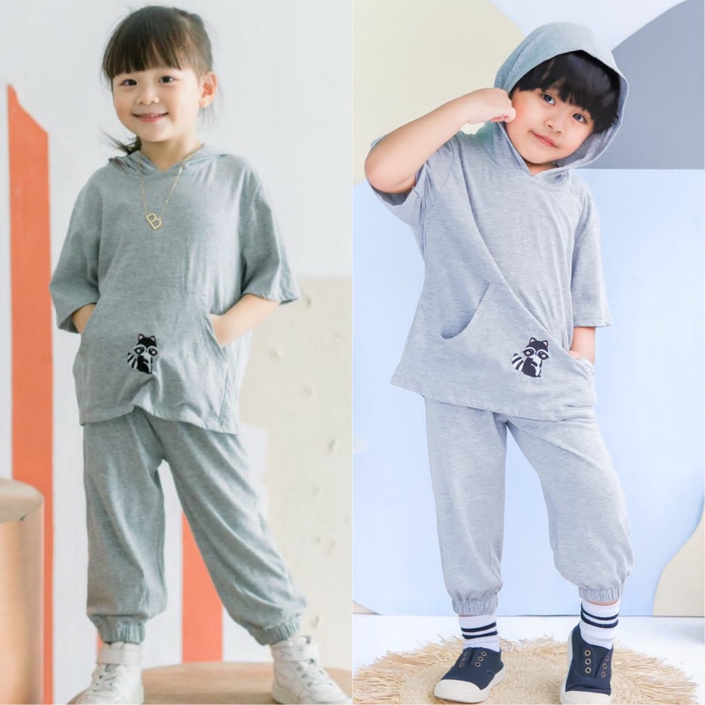 Setelan Anak Hoodie Lily Unisex Oversize Original Smilee Baju Anak Kaos Super Premium Terlaris Termurah Best Seller