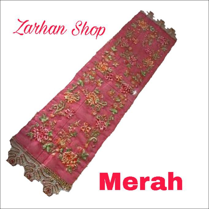 Bukittinggi Original Selendang Koto Gadang Organdi - Hijau Tua Bordiran Sulaman