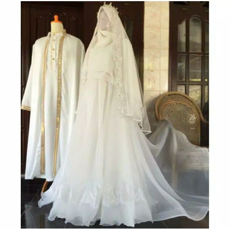 gaun pengantin muslimah syar'i gaun walimah wedding dress gaun walimah jumbo
