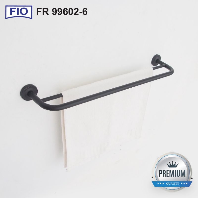 rak handuk fiorentino 9602 stainless / black hitam 2 baris 60cm