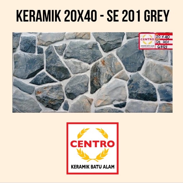 Keramik Dinding Centro Batu Alam 20x40 SE 201 Grey / Wall Tiles
