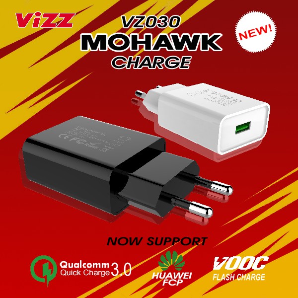 Kepala Charger Fast Charging Vizz Charger Mohawk Quick Charging 3.0 VOOC FCP (Bonus Kabel)