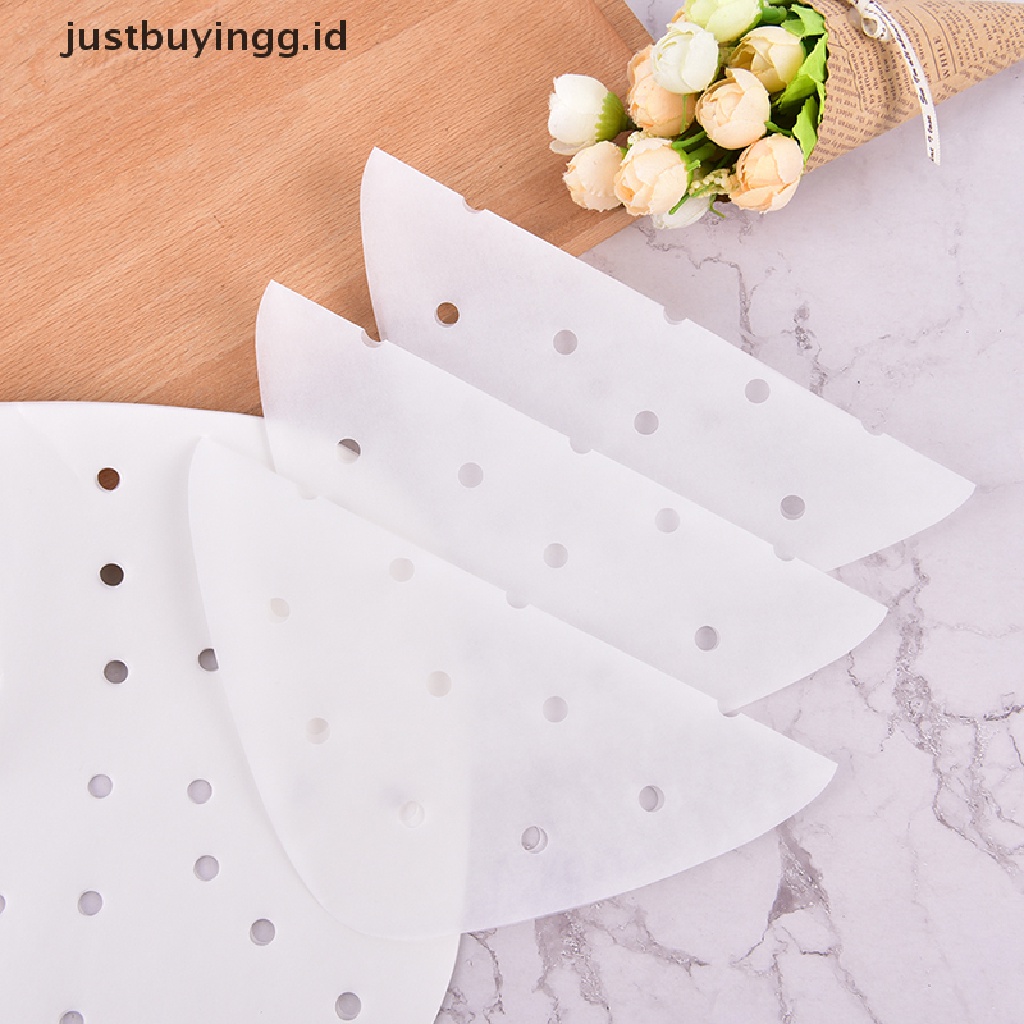 (Justbuyingg.Id) 100 Lembar Kertas Berlubang Anti Lengket Untuk Air Fryer