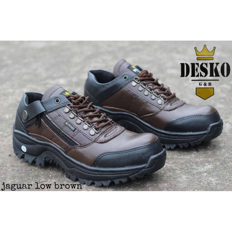 SEPATU BOOTS DESKO JAGUAR LOW BROWN SAFETY ORIGINAL