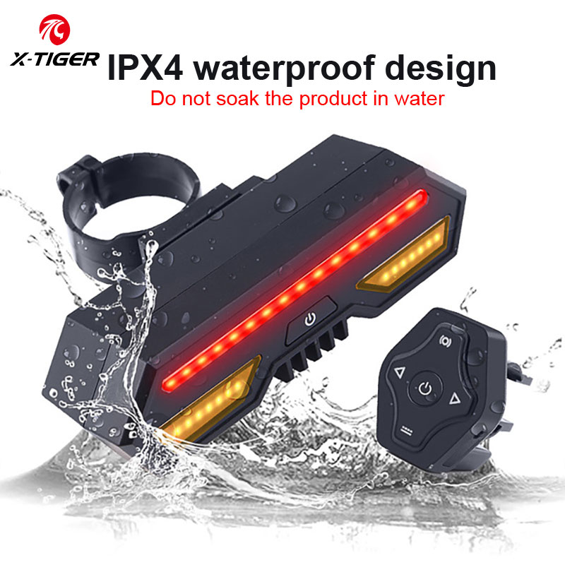 

X-TIGER Lampu Belakang Sepeda LED Tahan Air Nirkabel dengan Sinyal Belok Belakang Remote Control Sepeda Jalan Lampu Belakang Bersepeda Lampu Peringatan Keselamatan