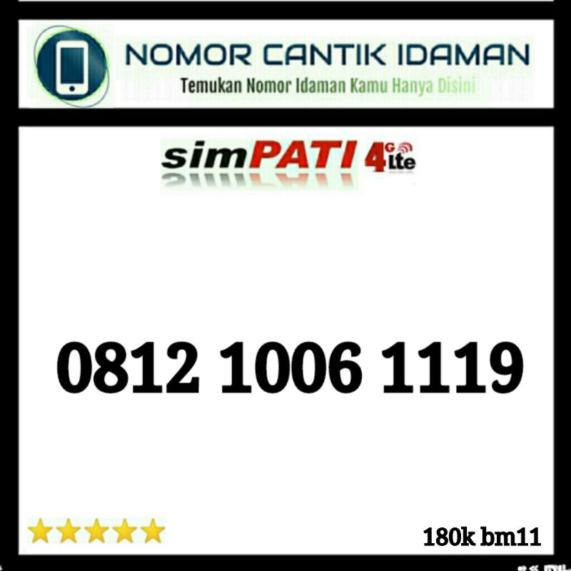 kartu perdana nomor cantik simpati 4g lte seri 1006 1717 bmi11