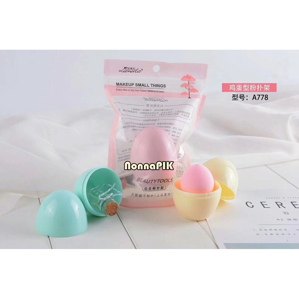 BeautyBlender Puff and Pot / Holder / Case Tempat Display Spon Beauty Blender Lameila Korea Import