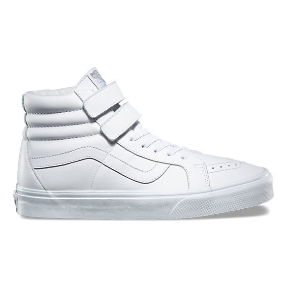 white leather vans hi tops