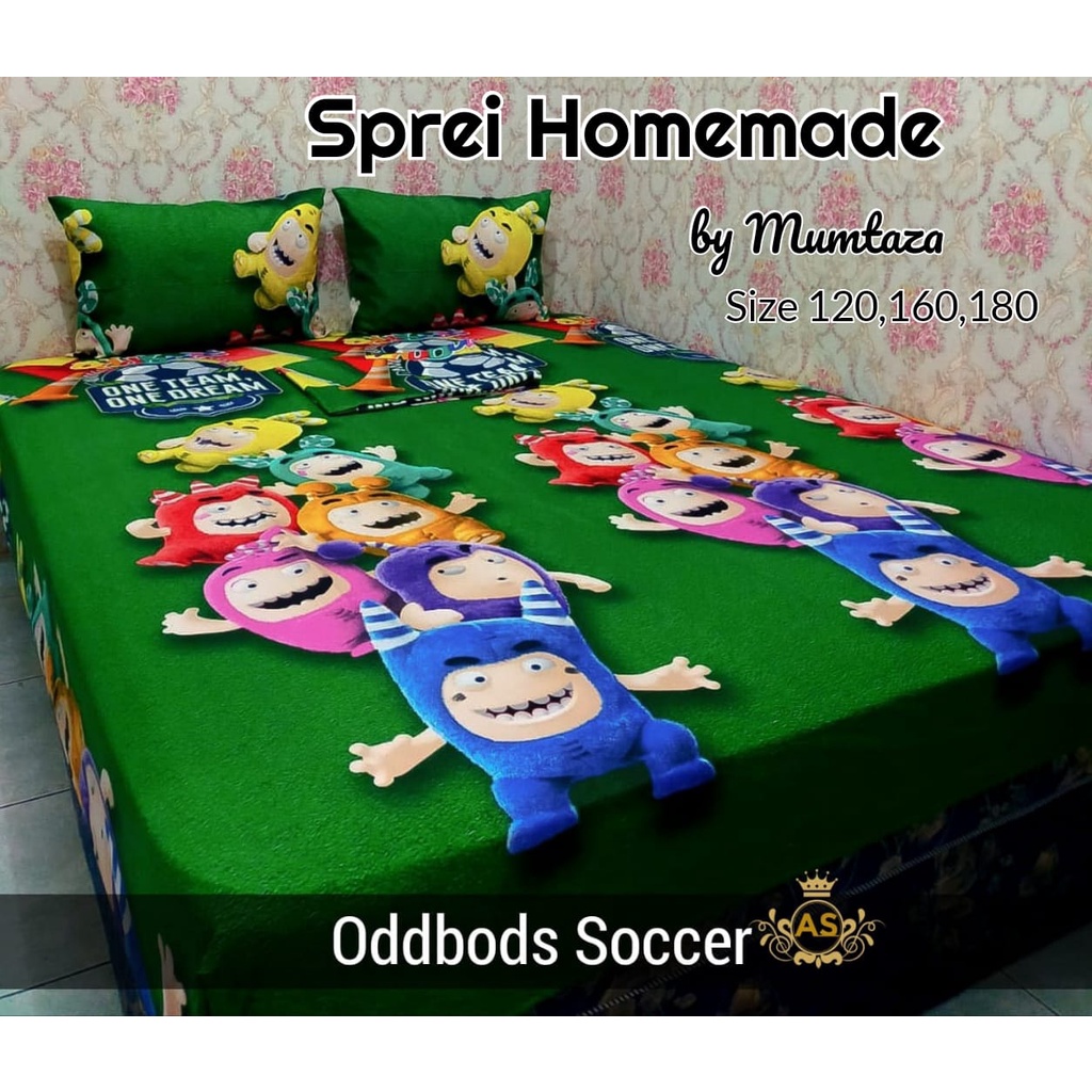 Sprei Homemade OODBODS SOCCER, Seprai Homemade Karakter dan Bunga Termurah, sprei terlaris