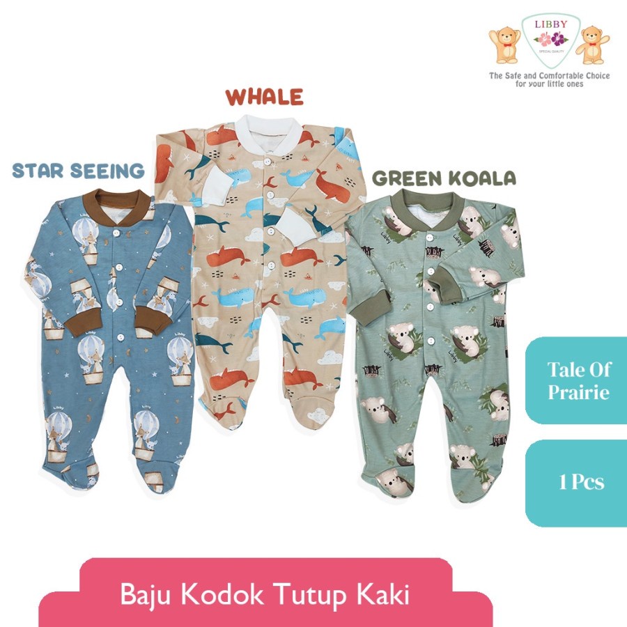 LIBBY Baju Kodok Panjang Tutup Kaki Motif Tale Of Prairie (3 pcs)