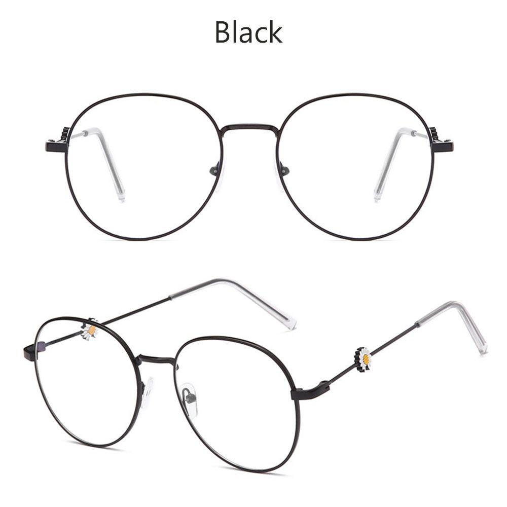 ❈ROWAN❈ -1.0~-4.0 Vintage Eyeglasses Reduces Eye Strain Anti-UV Blue Rays Radiation Myopia Glasses Metal Round Frame Ultralight High-definition Unisex Flat Mirror Eyewear/Multicolor