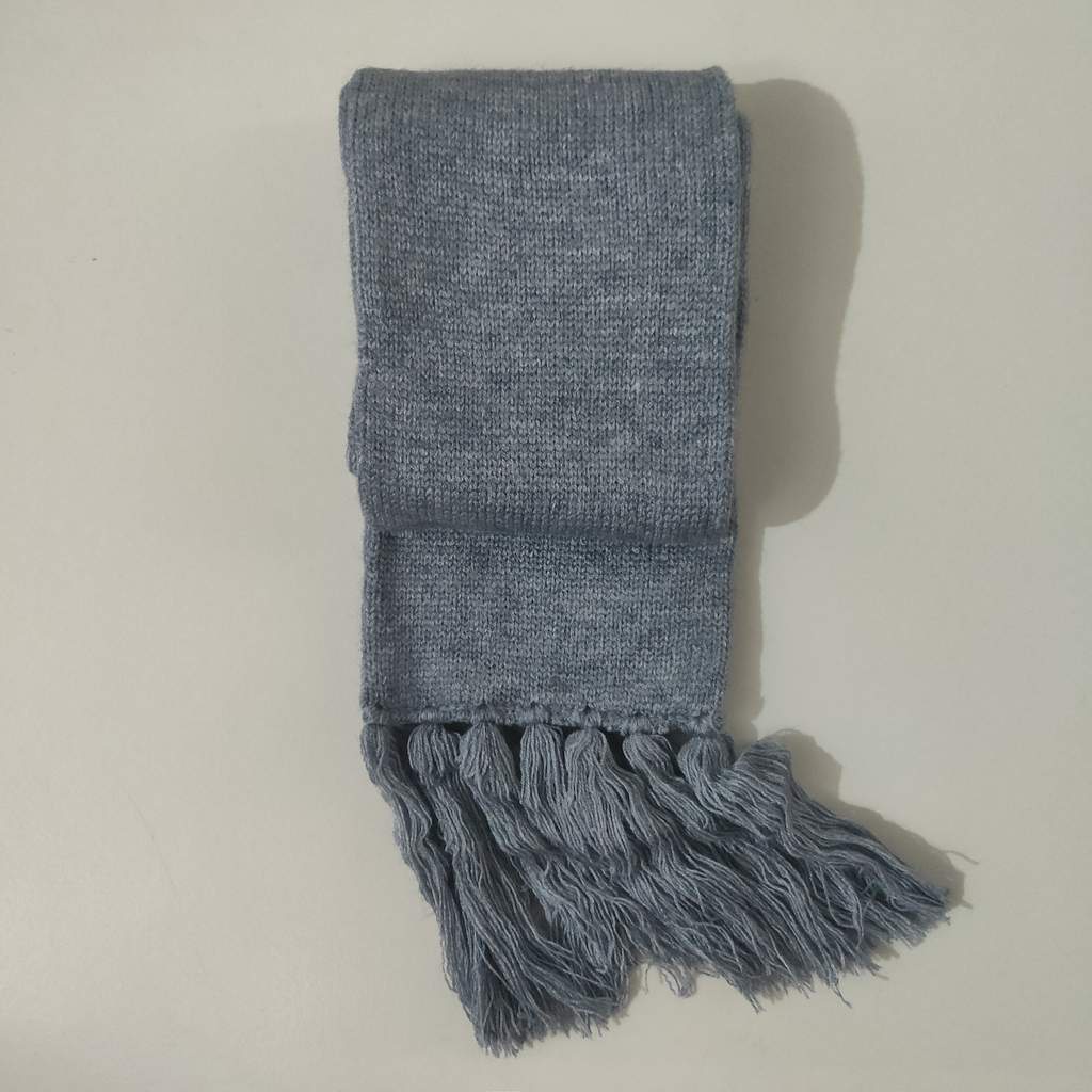 Syal polos rajut handmade dewasa scarf shawl SYAL-POLOS-NO 1 BIRU DENIM