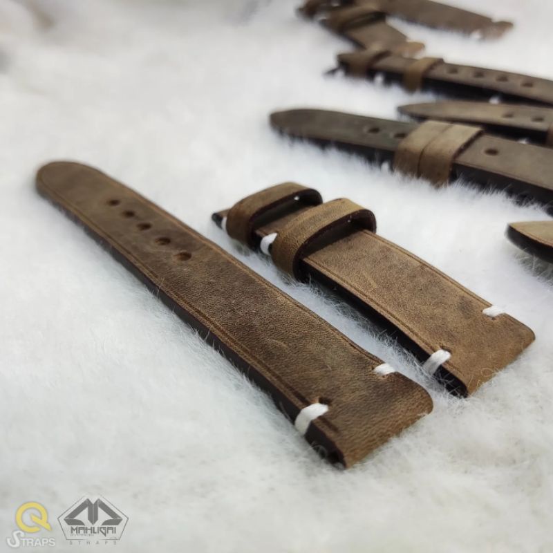 New Update Produk 2025 Tali jam tangan kulit sapi crazy horse vintage / kulit Crazy horse vintage / strap jam tangan vintage klasik antik