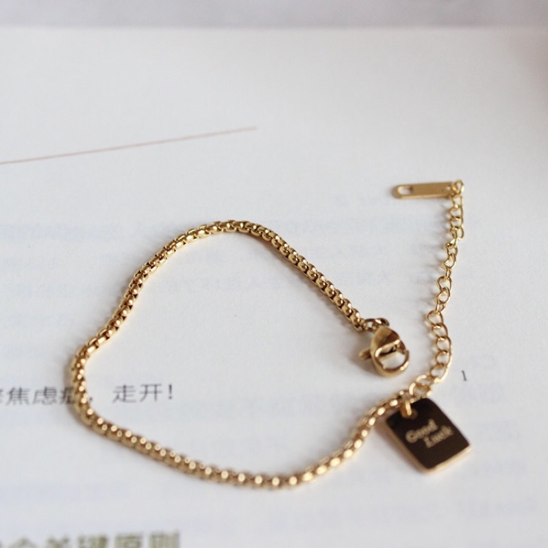 Gelang Titanium Luck Keberuntungan Gold 18K Premium Fashion Style