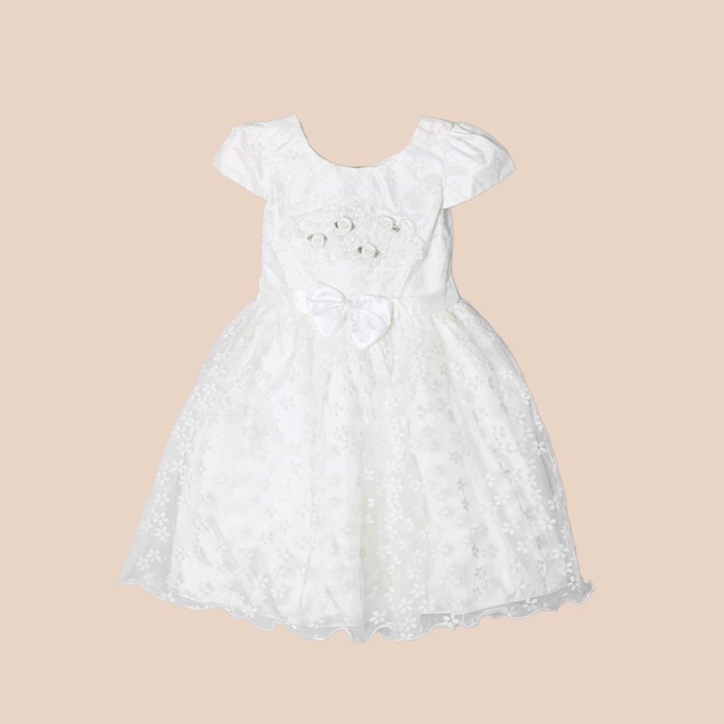 Megan Dress Anak Brokat Bunga Lace Tutu Pita Premium 1672 STL OFFICIAL