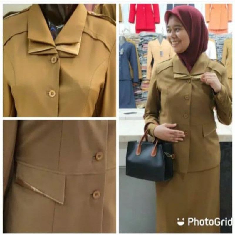 Blazer Pemda tua set rok A seragam kerja blazer kode p