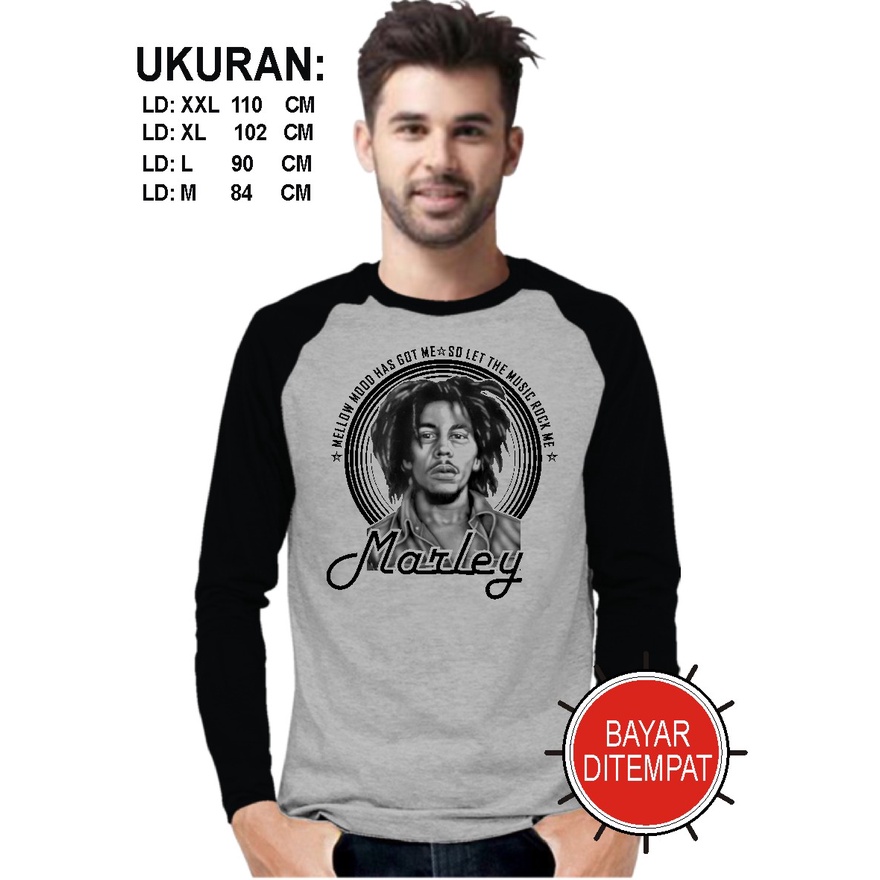 ~Bob marley~kaos pria reglan lengan panjang/kaos distro/kaos fashion/atasan trend/kimono