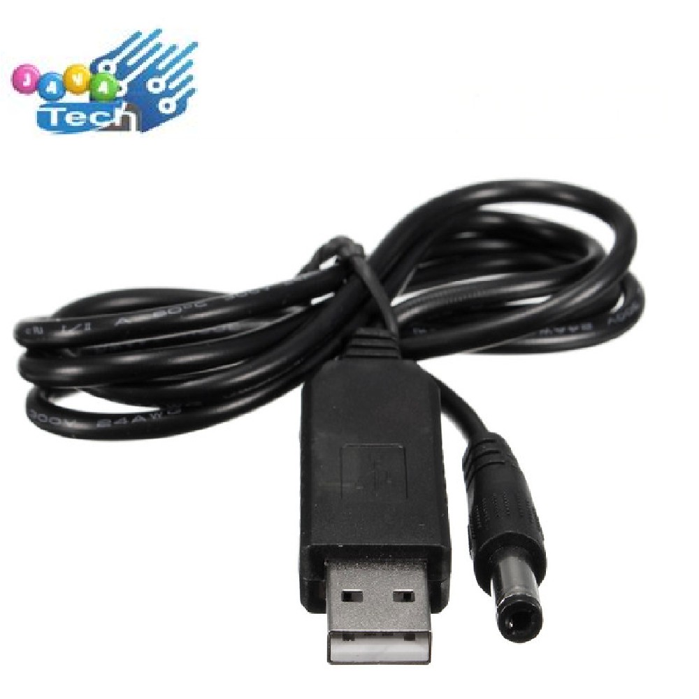 Kabel Konverter 1m USB DC 5V to Step-up 9V DC Jack 5.5mm x 2.1mm