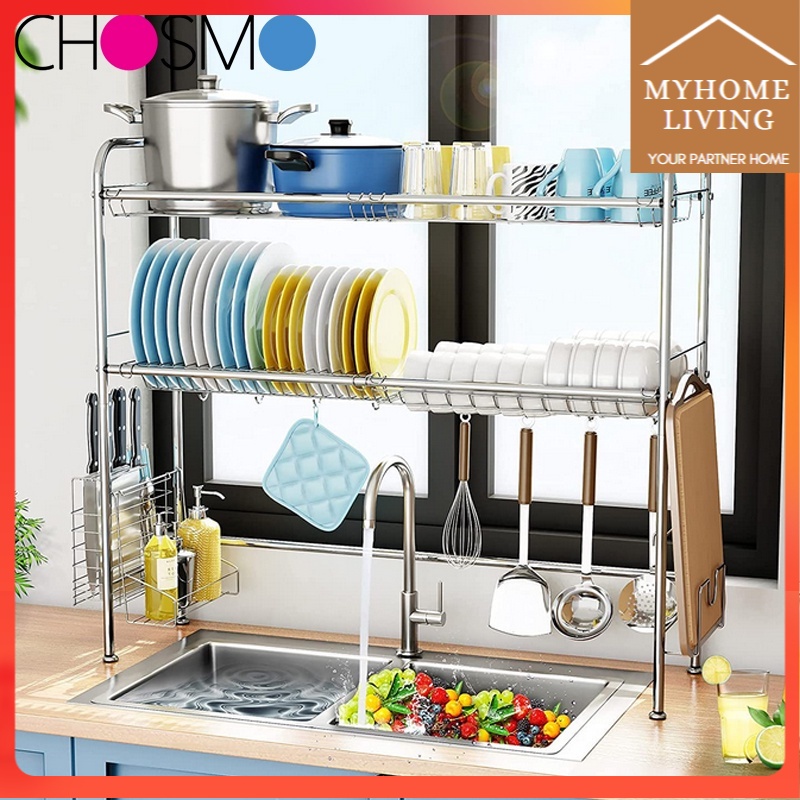 NETEL Rak Wastafel Rak Dapur Stainless  Rak Wastafel Rak Piring Dan Peralatan Dapur Kokoh Kuat