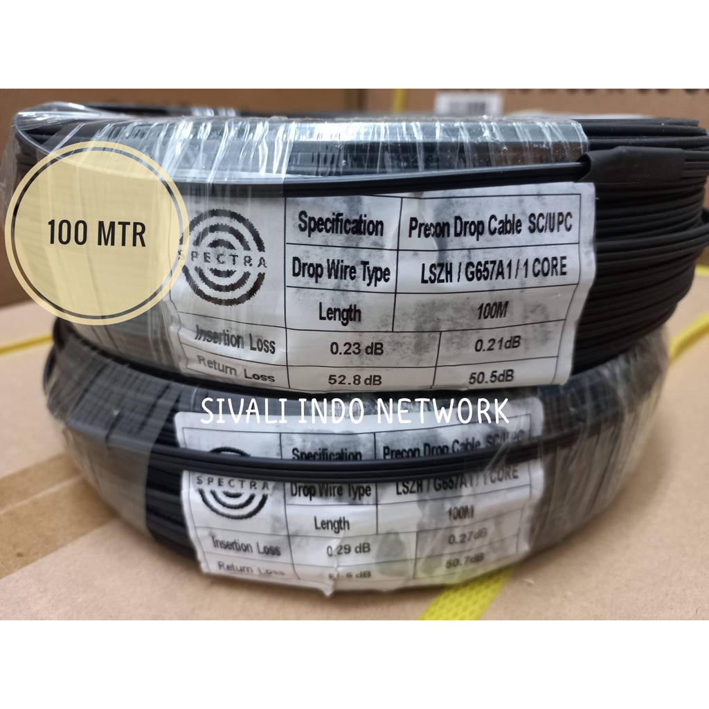 100 METER KABEL FIBER OPTIK SPECTRA KABEL FO  1 CORE  3 SELING SC UPC PRECON