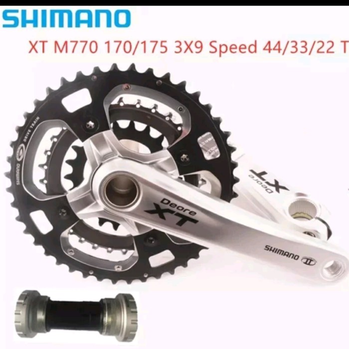 shimano xt 3 speed crankset