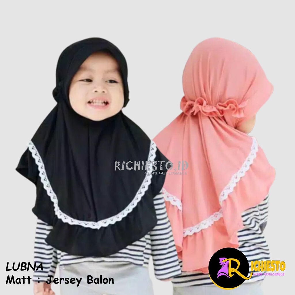 Jilbab Anak LUBNA Tali Rempel 0 - 3 Tahun Allsize Hijab Anak Lucu