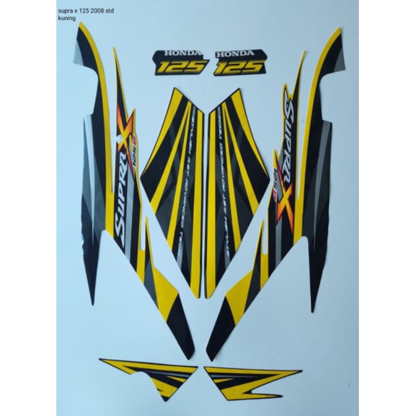 STRIPING SUPRA X 125 2008 STD KUNING