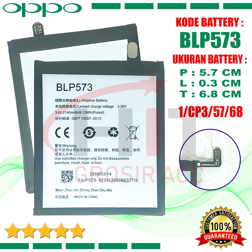 Baterai Battery Ori BLP573 Oppo N1 Mini N5111 N5116