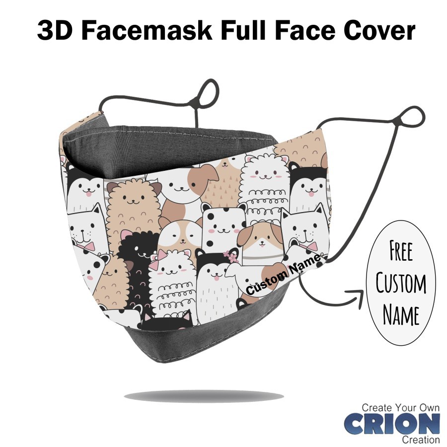 Crion - Masker 3d Full Face Cover Cute Animal Series - Antibacterial