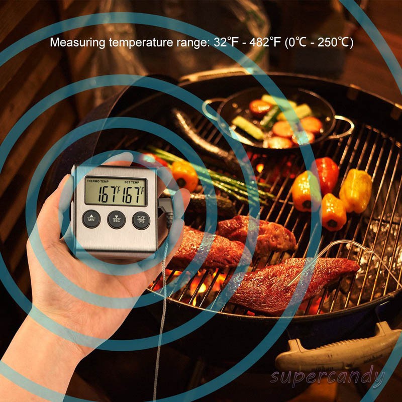 Termometer Masak Digital Bahan Stainless Steel untuk BBQ / Oven Portabel Thermometer