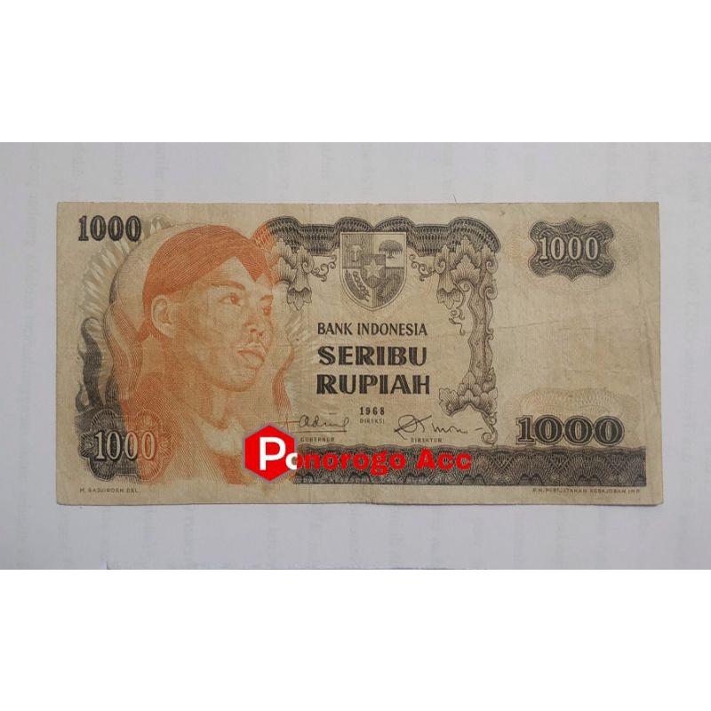 Uang kuno 1000 rupiah jendral sudirman rp 1000 rp.1000 bahan mahar nikah 21 rupiah 2021 rupiah