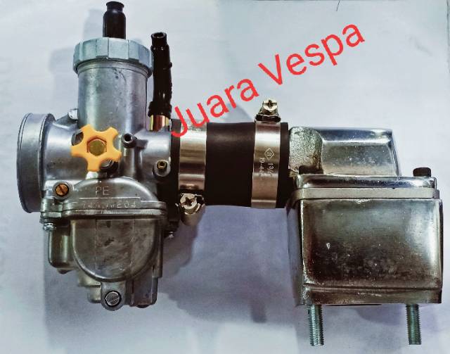 Intake Manipol Vespa Model Susun CNC Komplit Membran Dan Carburator PE 28