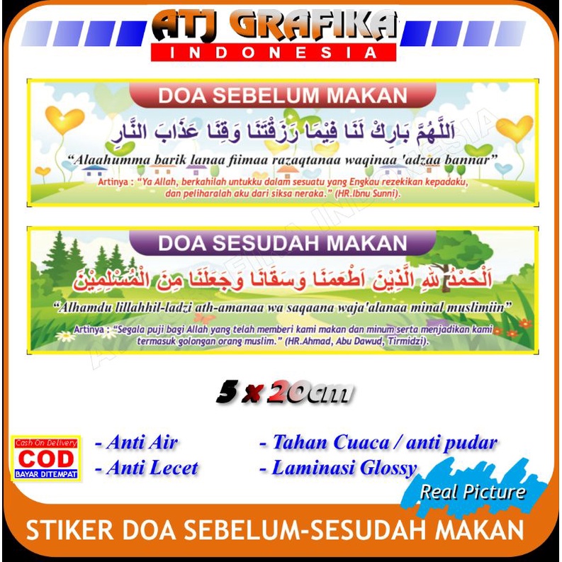 

stiker doa sebelum dan sesudah makan sticker ibadah keluarga islam