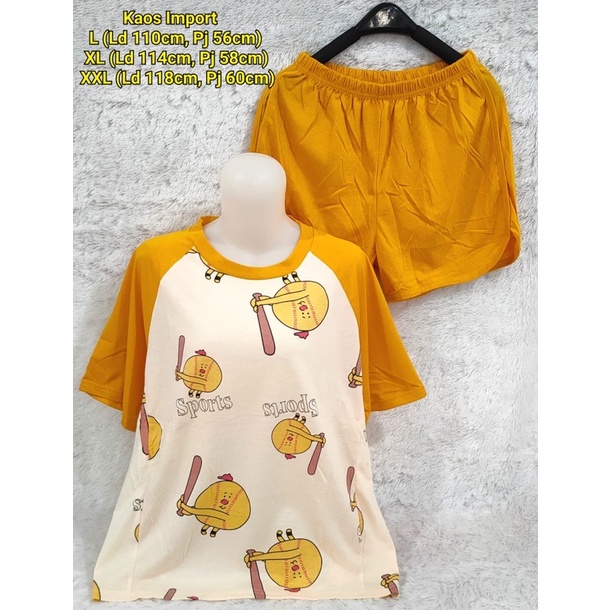 PIYAMA KAOS BIGSIZE KATUN IMPORT - BAJU TIDUR JUMBO IMPORT