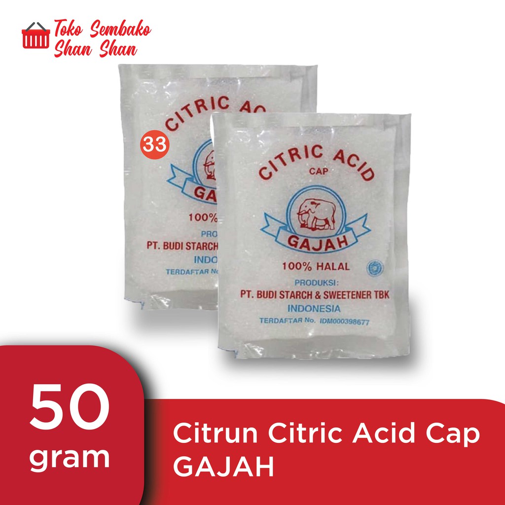CITRUN / SITRUN ACID CAP GAJAH 50GR 1pcs PEMBERSIH KERAK NODA BAJU