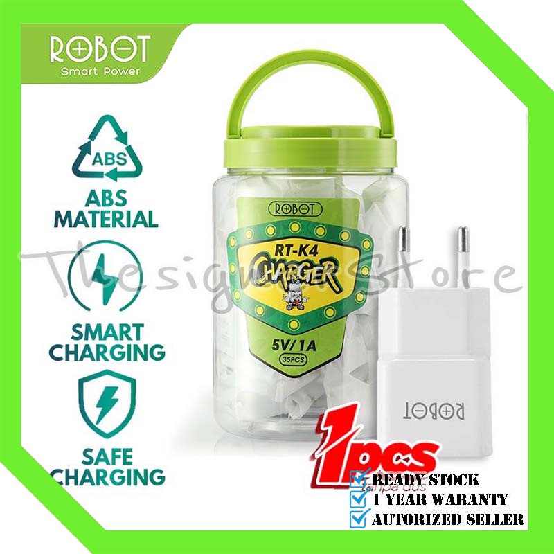Kepala Charger ROBOT RT-K4 / K4S Original 5V 1A  - Garansi 1 Tahun