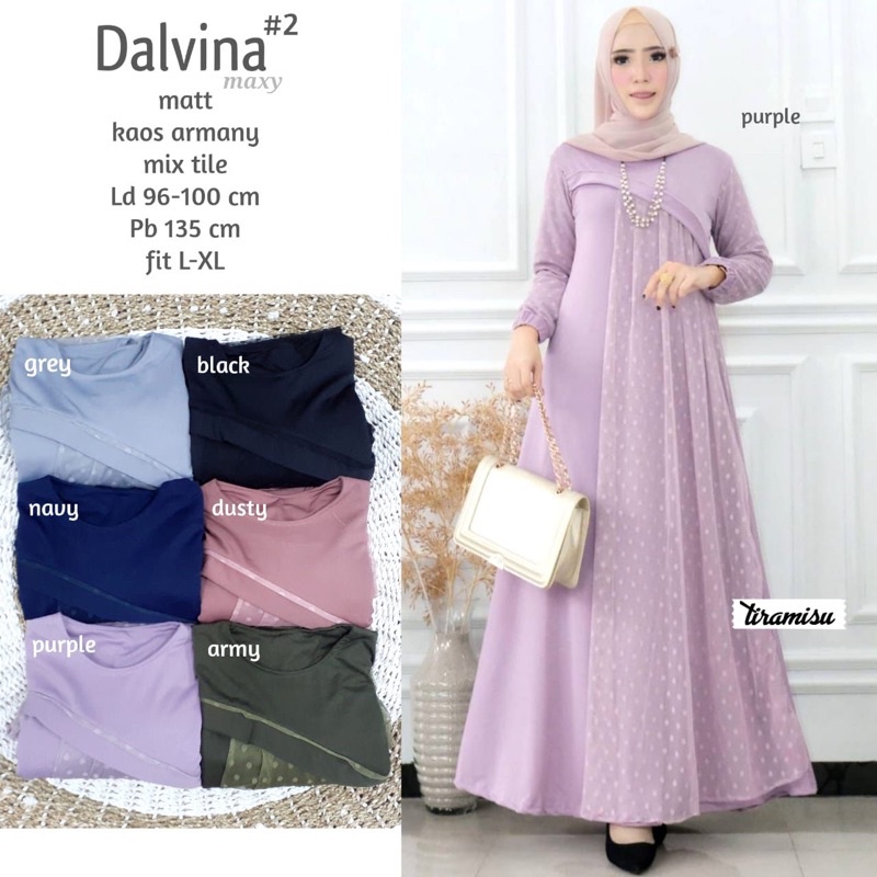 DALVINA MAXY by uwais spassy shaukia premium : gamis wanita ceruty full furing busui nyaman cantik |