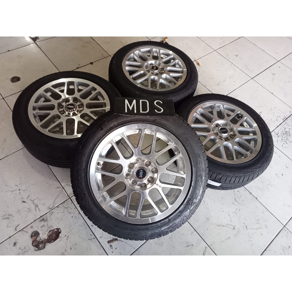 VELG RACING BEKAS MOBIL RING15 BRIO SIGRA AGYA AVANSA HSR RAI-S1 H8X100/114 ET42 +BAN PHI-R 195