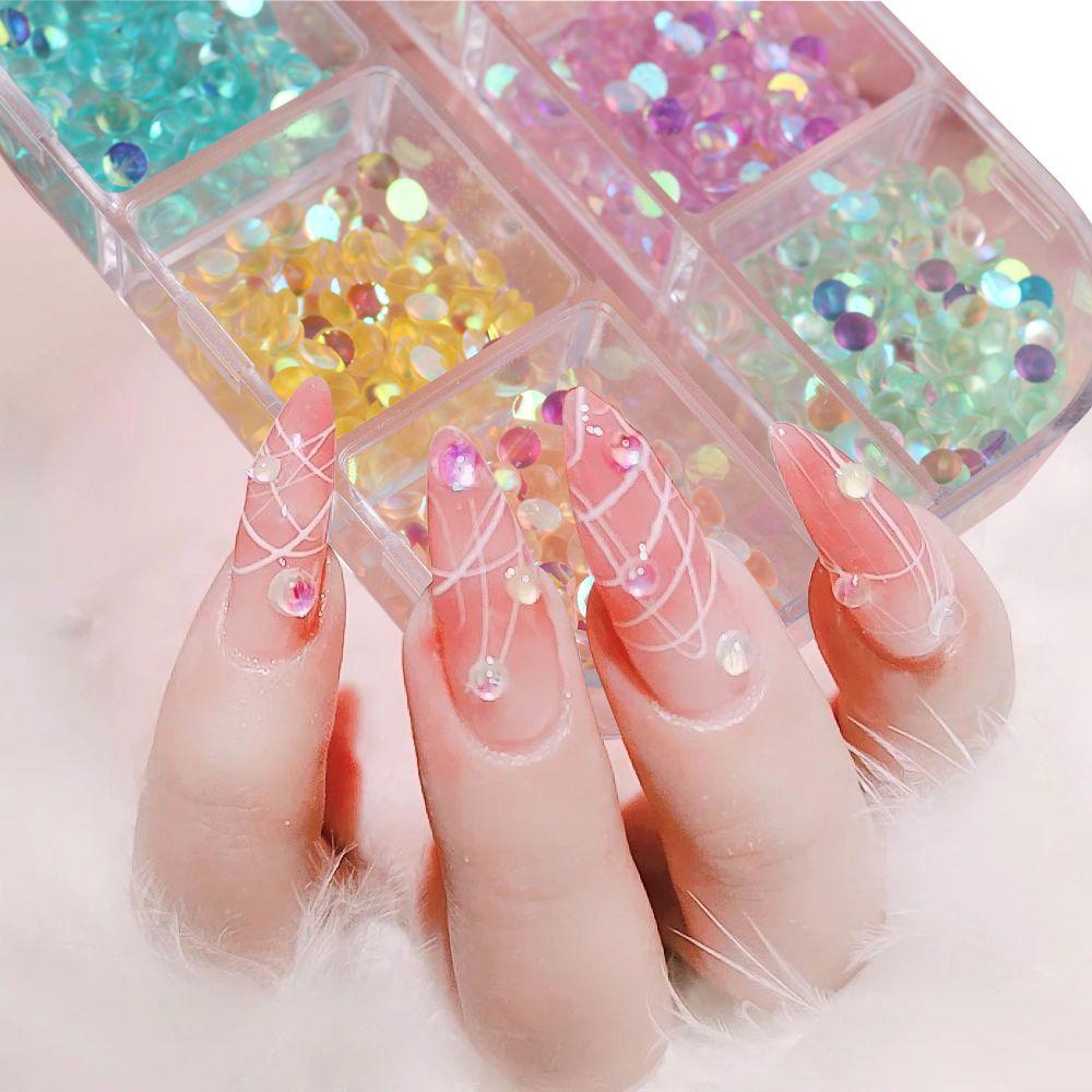 Mxbeauty Manik-Manik Kristal Berlian Imitasi AB Aurora Untuk Aksesoris Nail Art / Manicure DIY