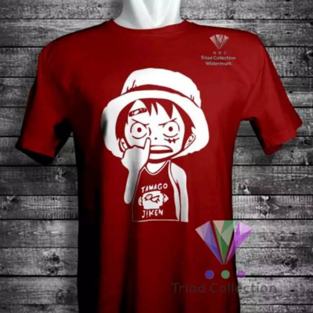 Baju distro Anime MONKEY D. LUFFY NGUPIL One Piece Tshirt Premium Eksklusif -