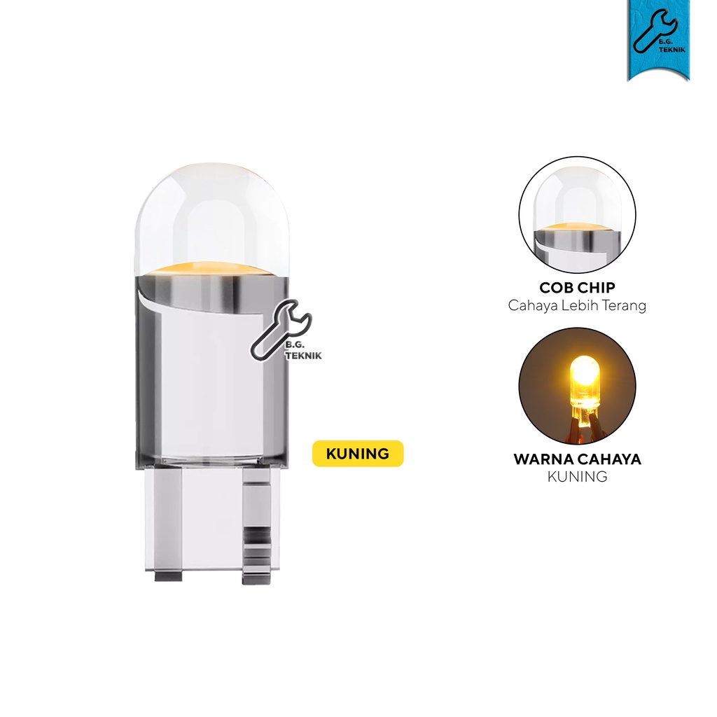 Lampu LED Resin Full Kaca Sein / Senja T10 Universal