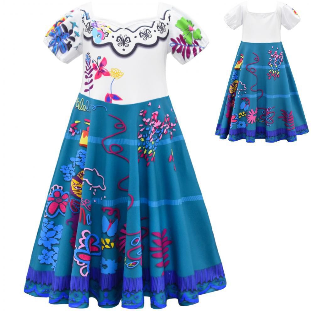 ENCANTO DRESS KOSTUM PRINCESS MIRABEL ISABELA IMPORT BAJU DRES ANAK PEREMPUAN HALOWEEN