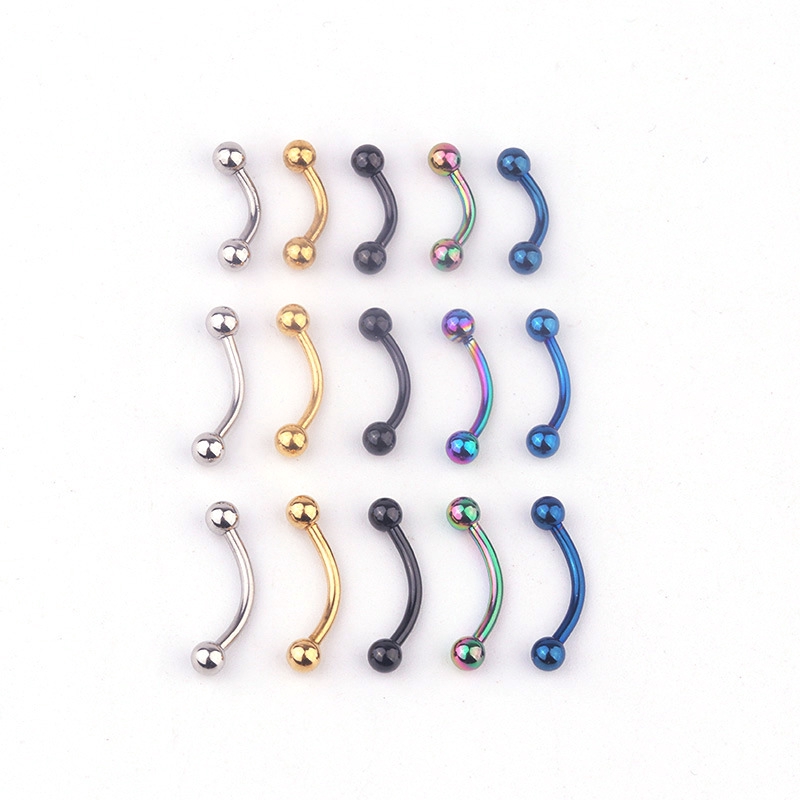 Anting Tindik Alis / Bibir / Telinga Bentuk Barbel Bahan Surgical Steel 3mm Ukuran 6 / 8 / 10mm