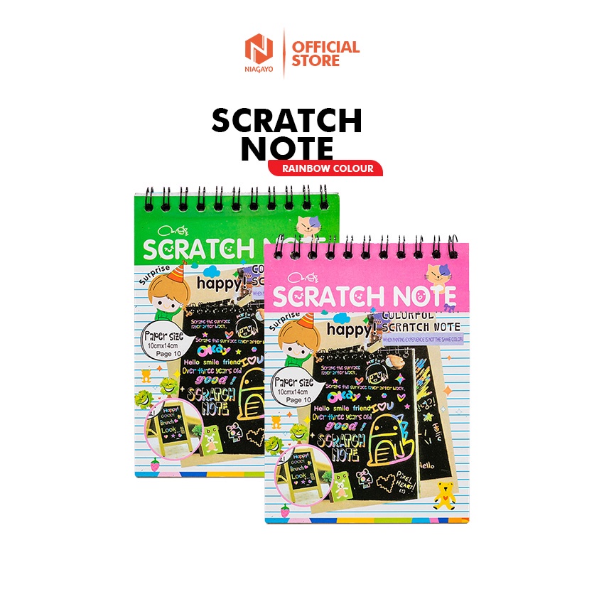 

Buku Gambar Ajaib - Anak Magic Book Rainbow Colour Scratch Note Book Ajaib