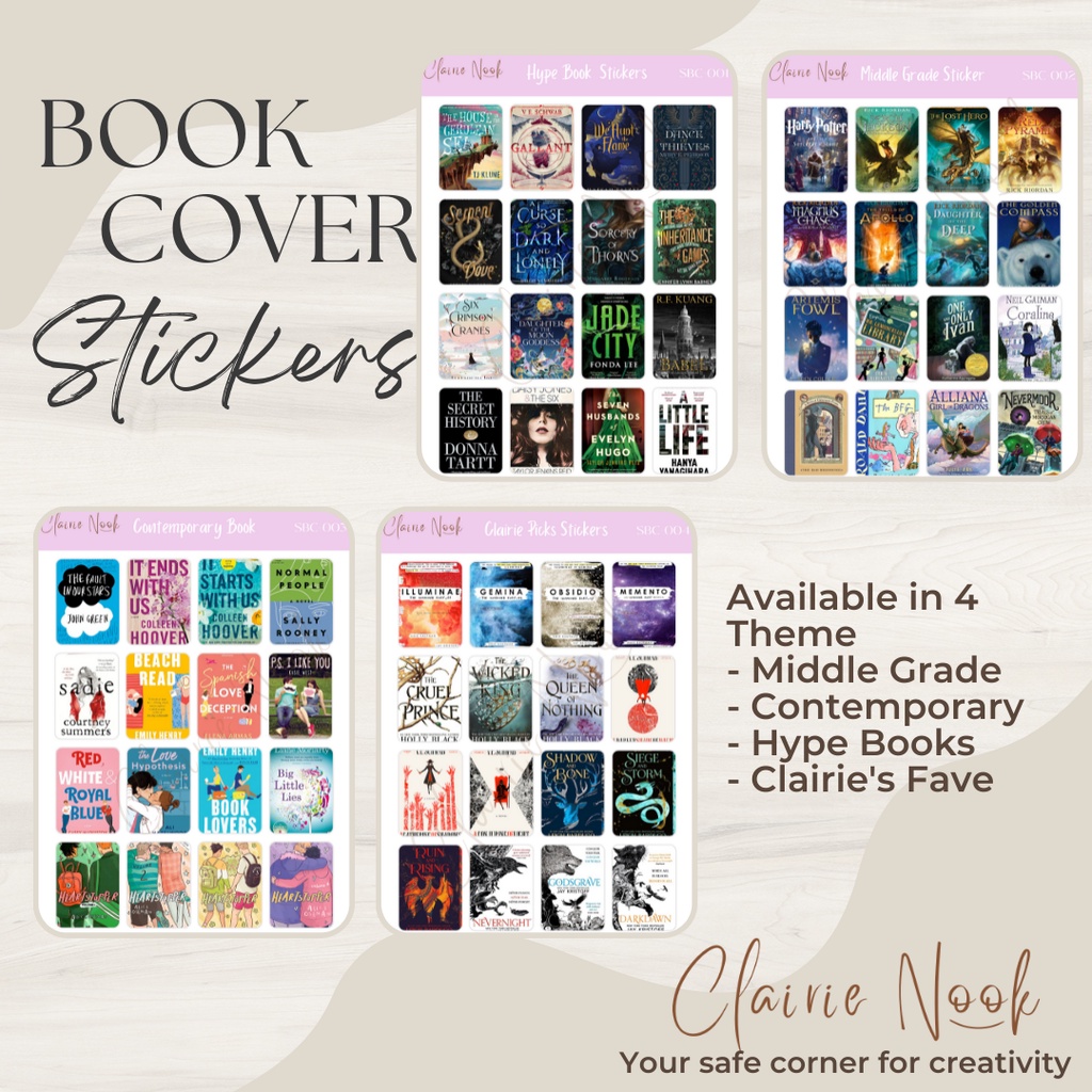 

Clairie Nook Book Cover Sticker Label Warna / Stiker Warna / Dekorasi Bullet Journal