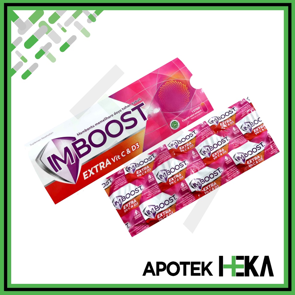 Imboost Extra Vitamin C &amp; D3 Strip isi 8 Tablet - Suplemen Daya Tahan (SEMARANG)