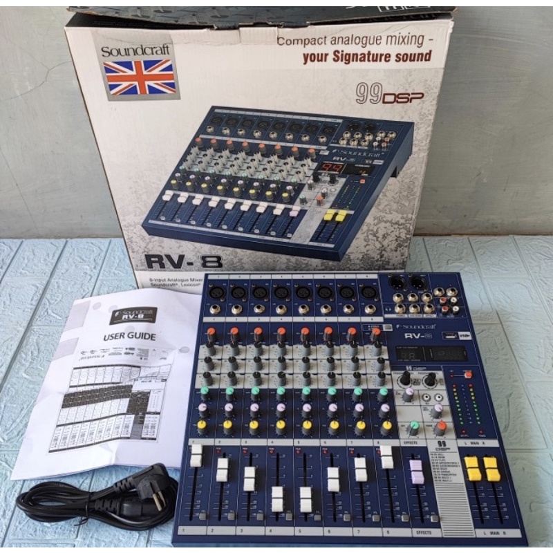 Mixer Audio Soundcraft RV8 RV-8 RV 8 New 8 Chanel Efek Digital Reverb 99 DSP Pilihan USB Bluetooth S