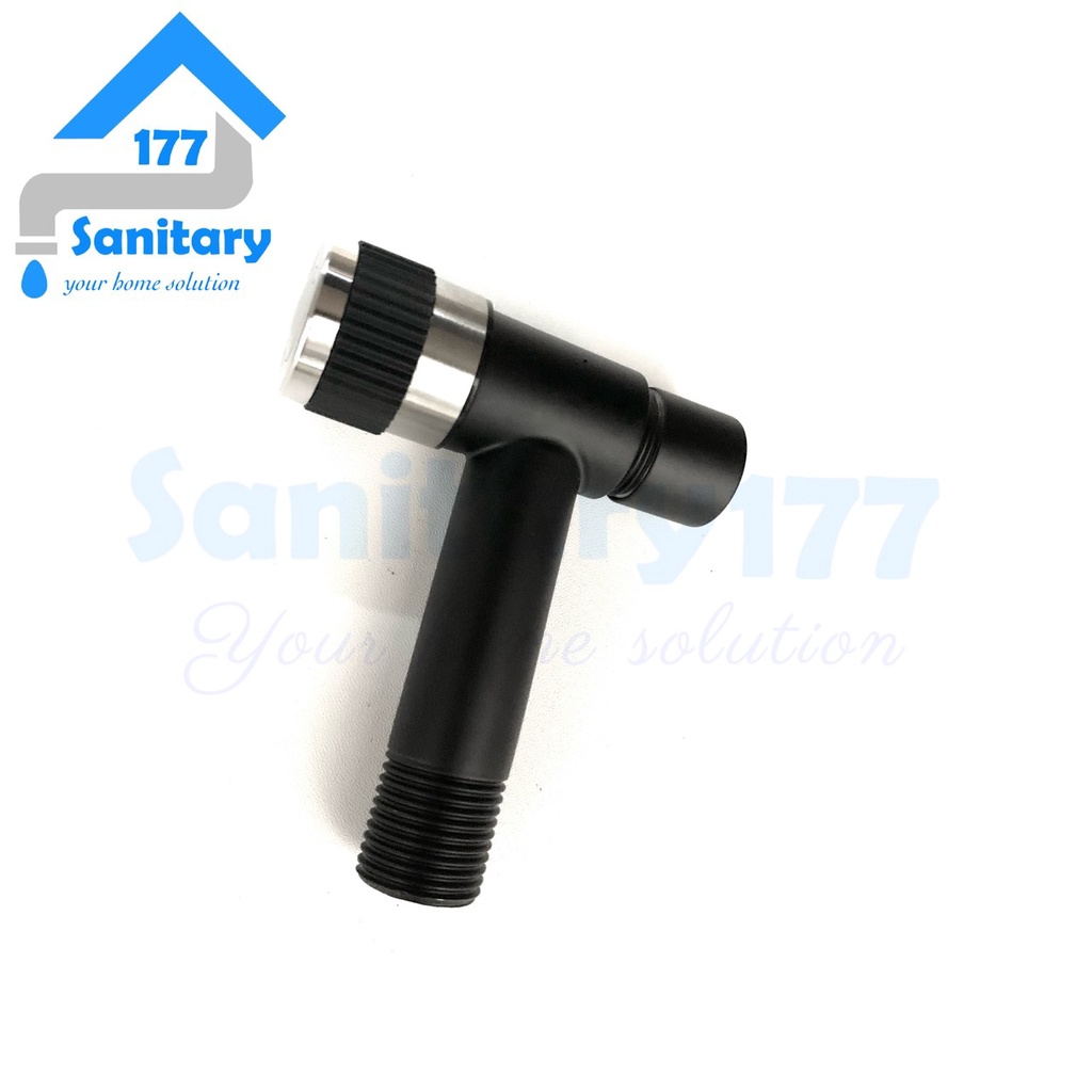 Kran TEMBOK Stainless 304 Minimalis HITAM 501B- Keran air stenlis faucet wall bathroom mini wudhu selang mesin cuci  black stenlis keran air taman /T53